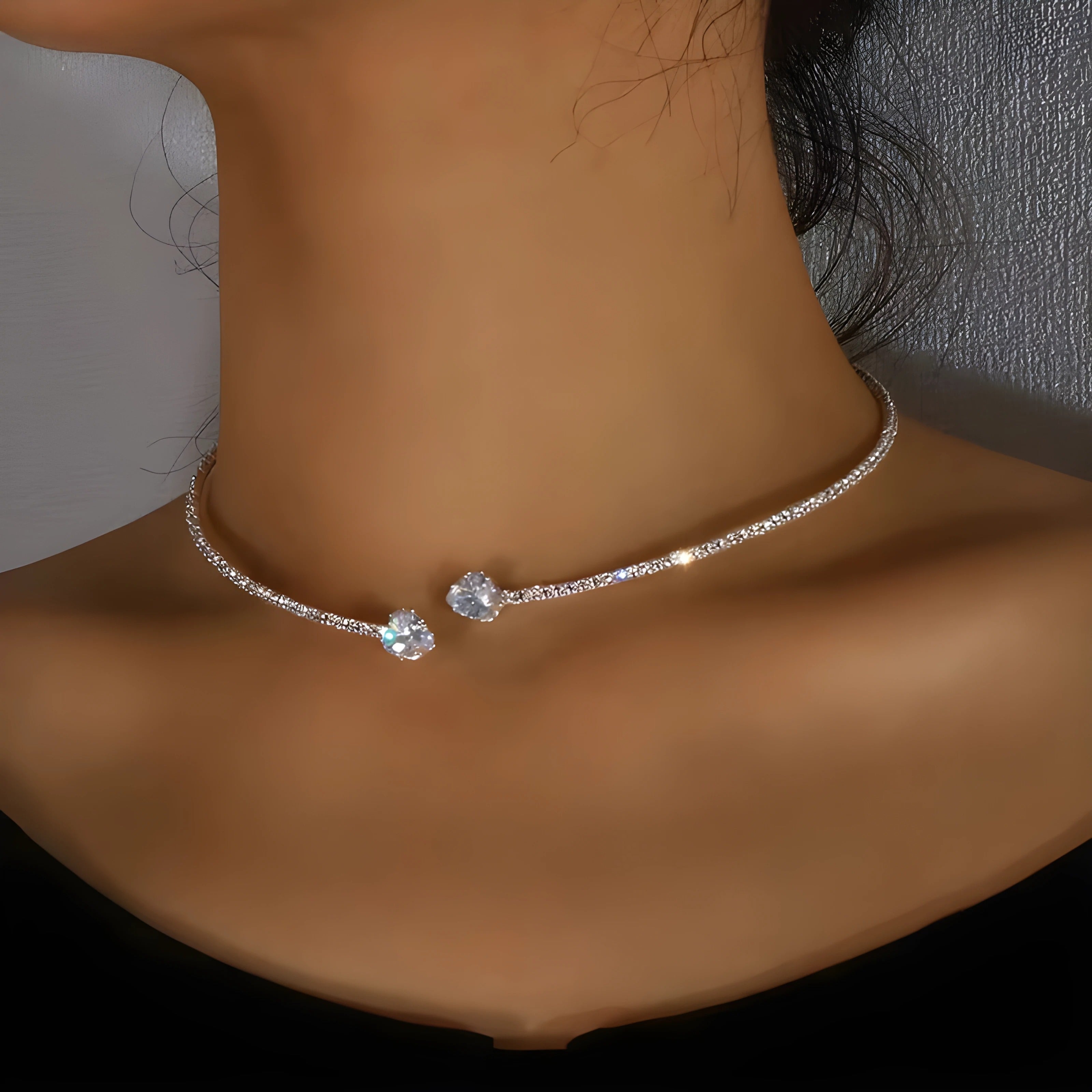 Ophélie – Open Choker met Zirkonia