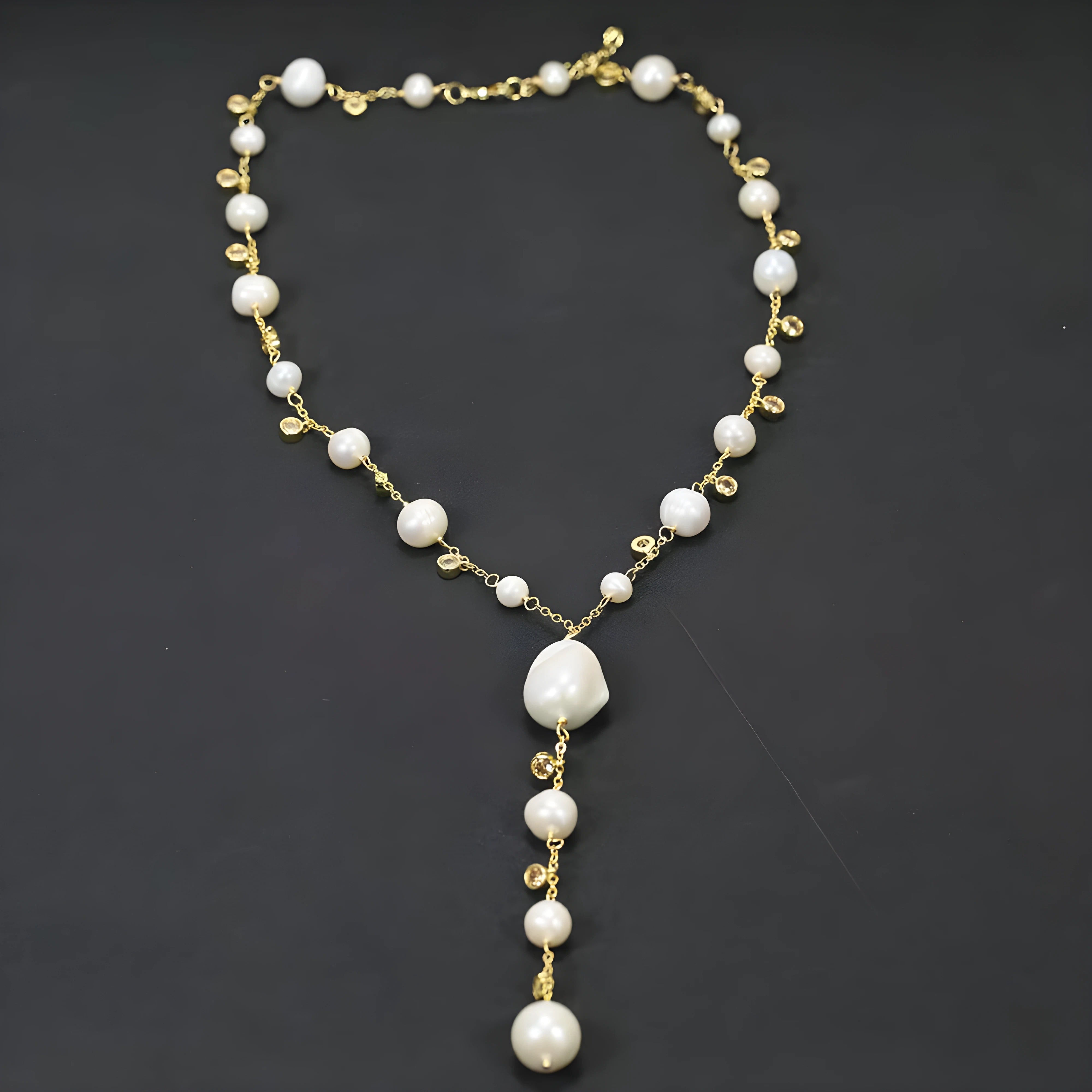 Elvire – Luxe Keshi Parel Y-Ketting