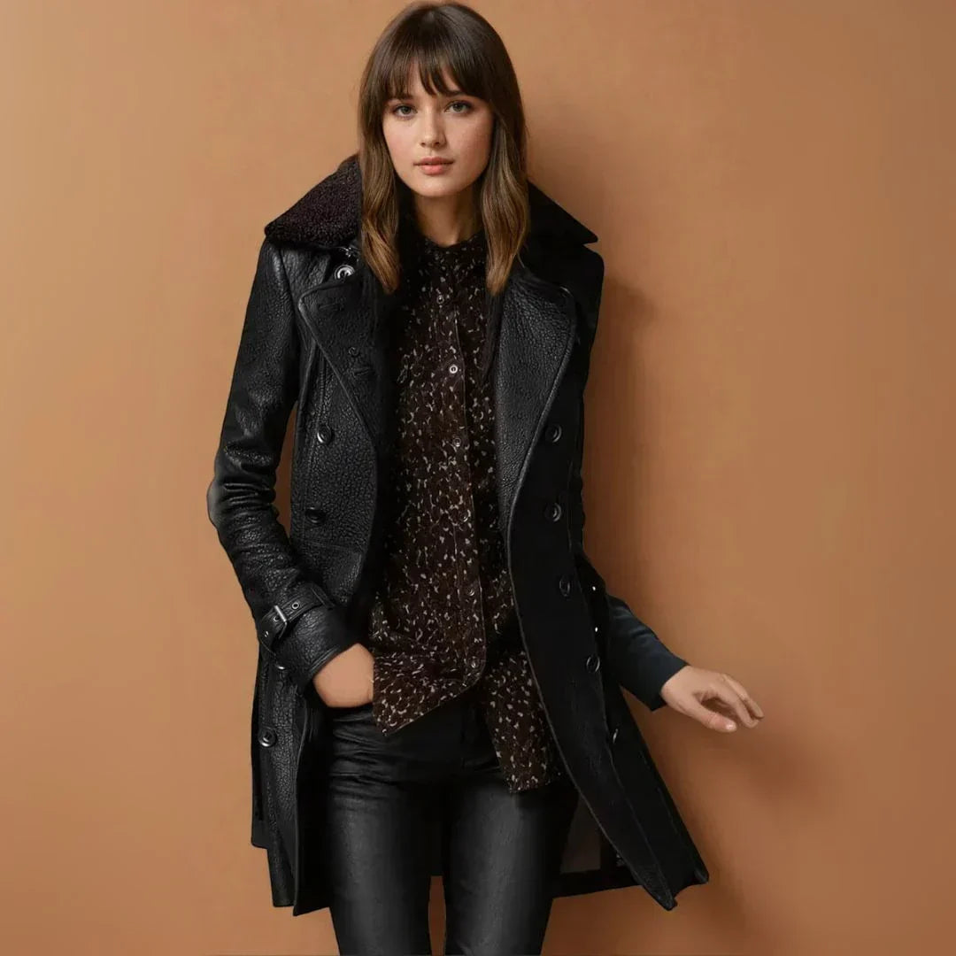 Clara – Timeless Leather Coat