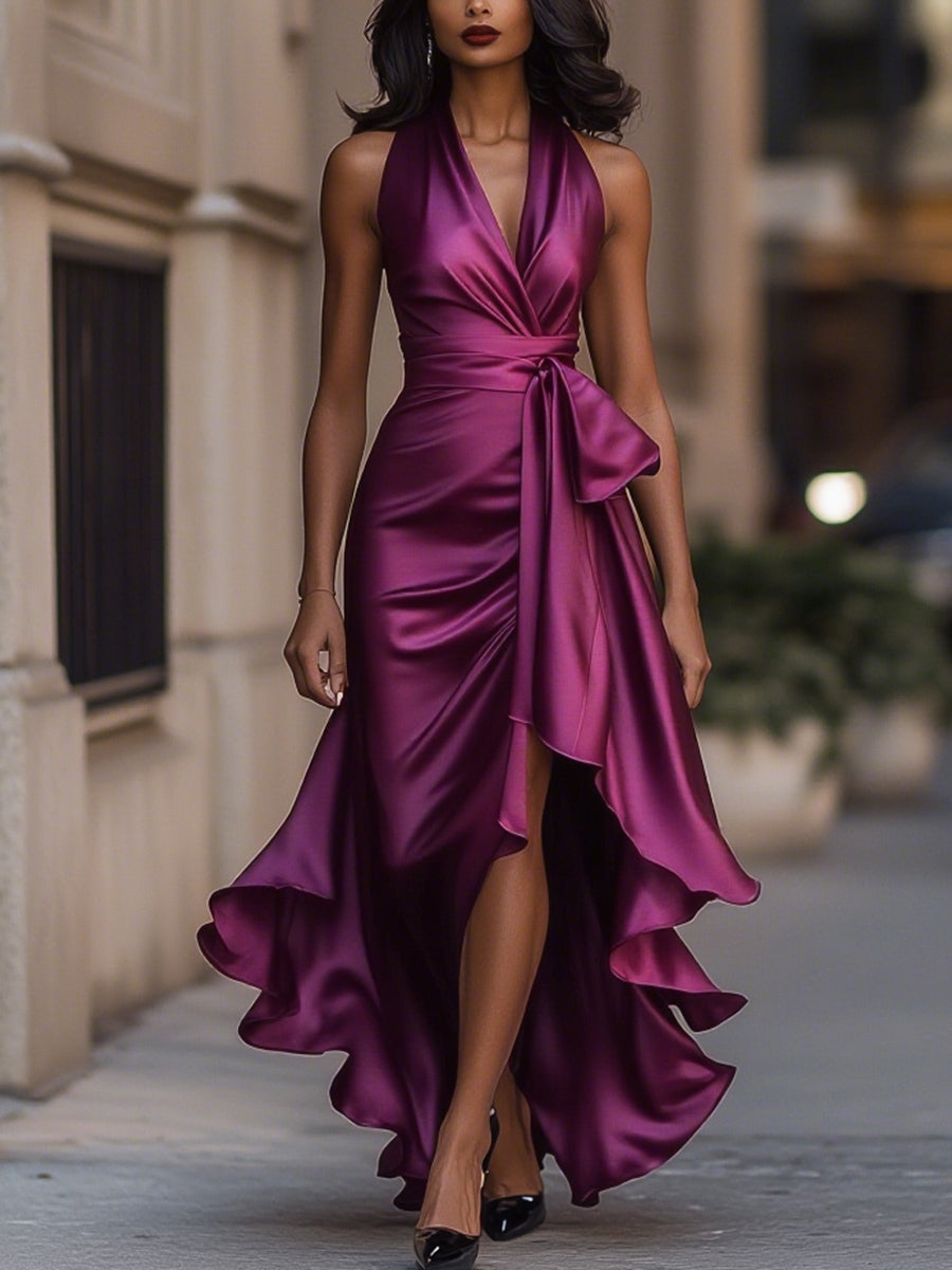 Emma - Elegant satin strapless dress