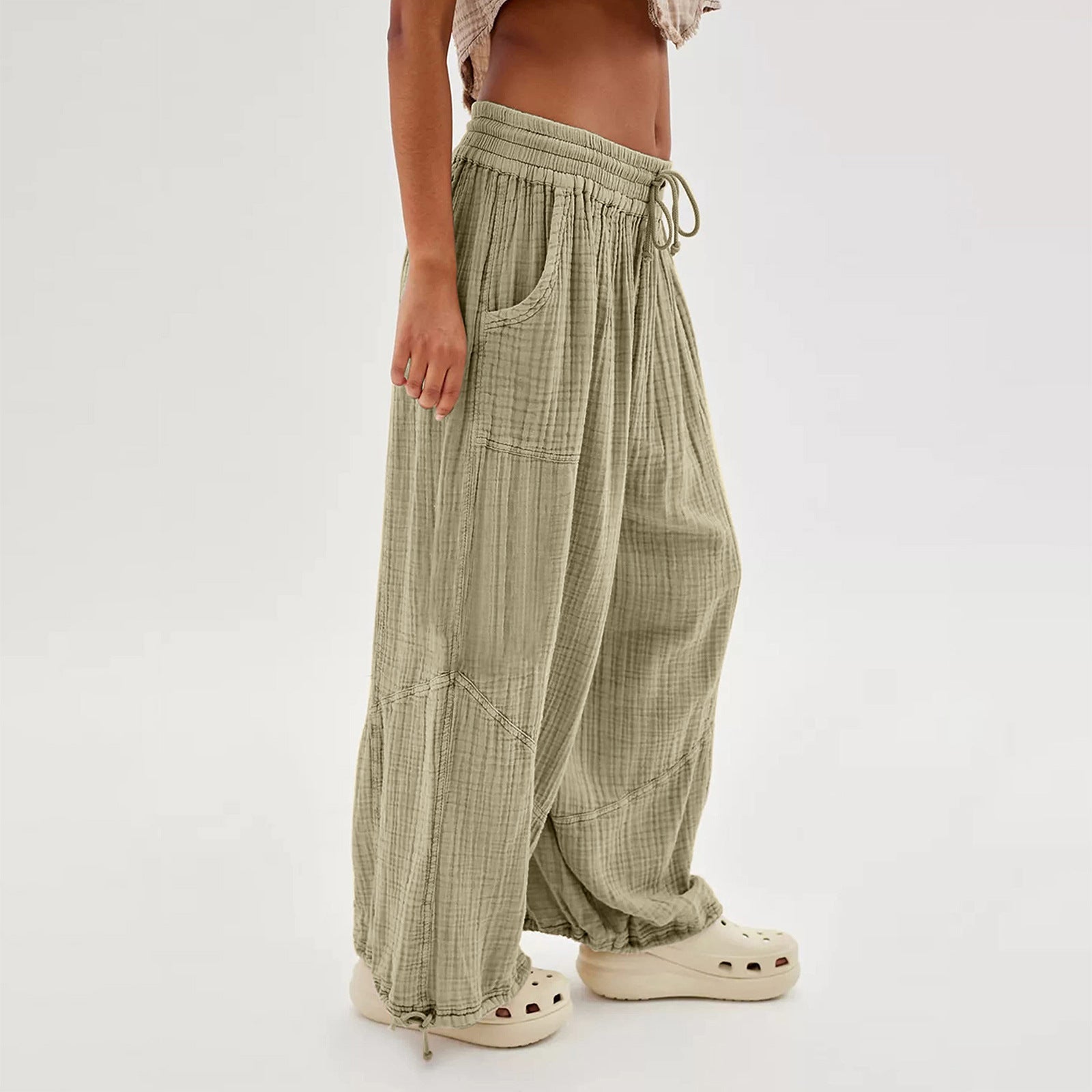 Ava - Textured Solid Women's Trousers
