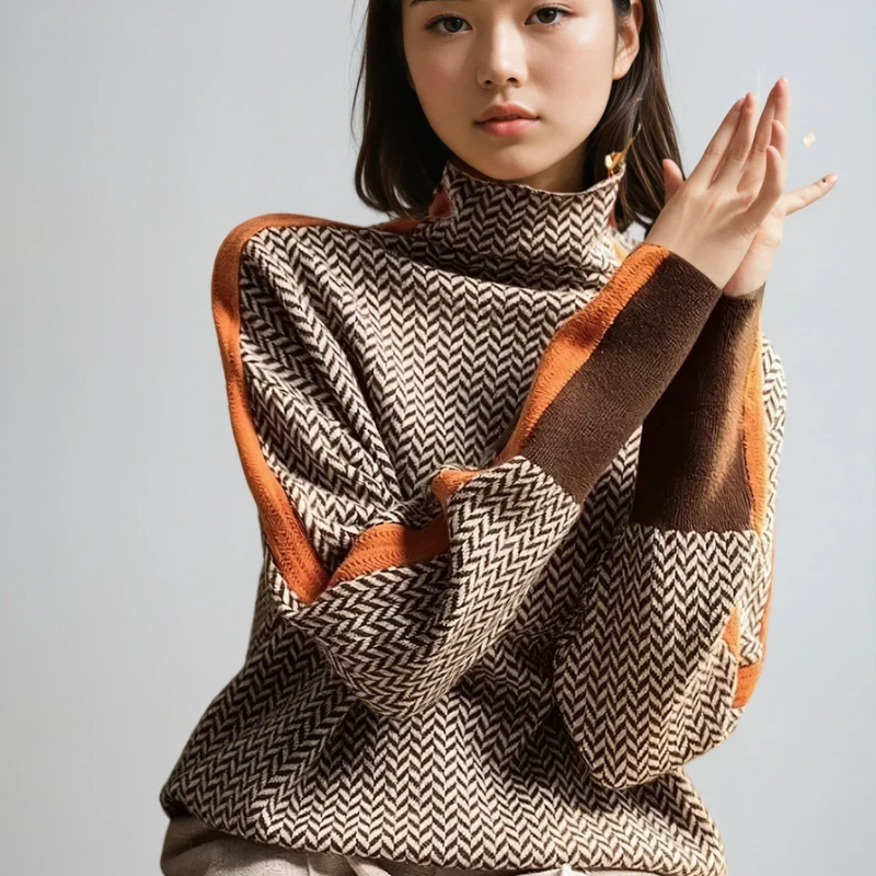 Ava - Textured turtleneck sweater