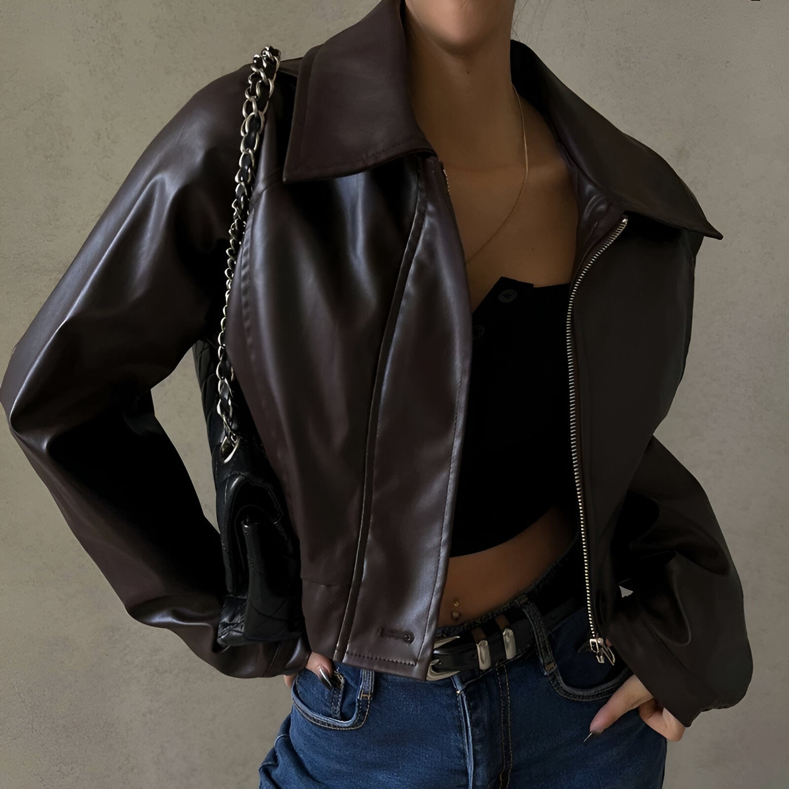 Noelia - Leren herfstjas