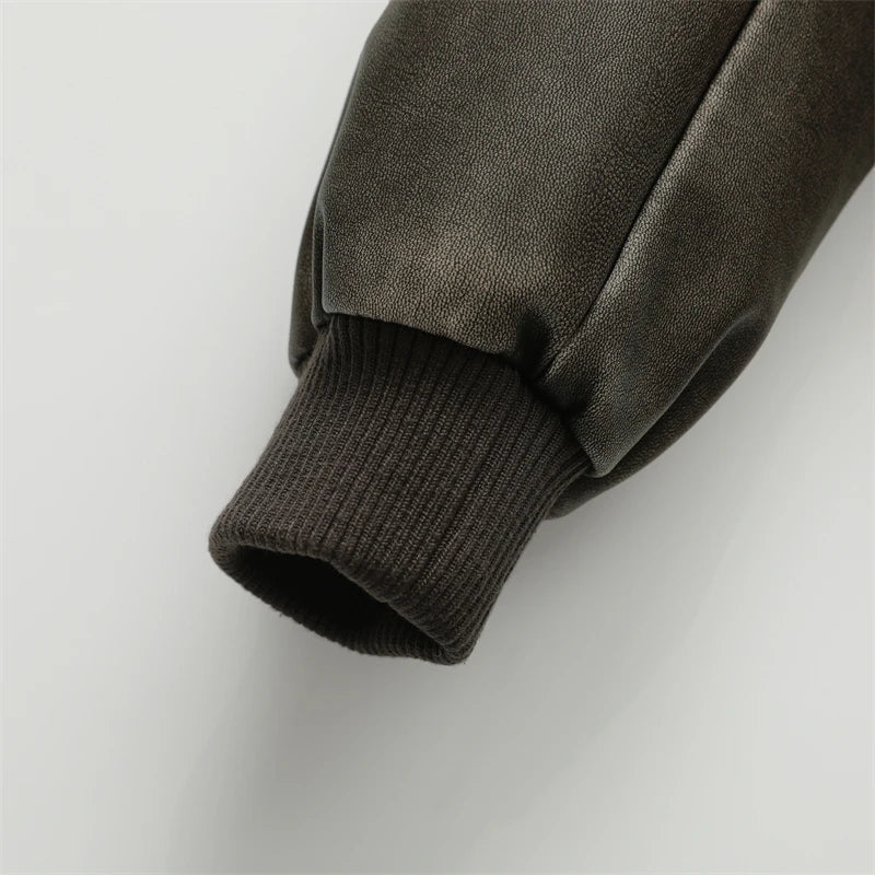 Amira - Leather Autumn Coat