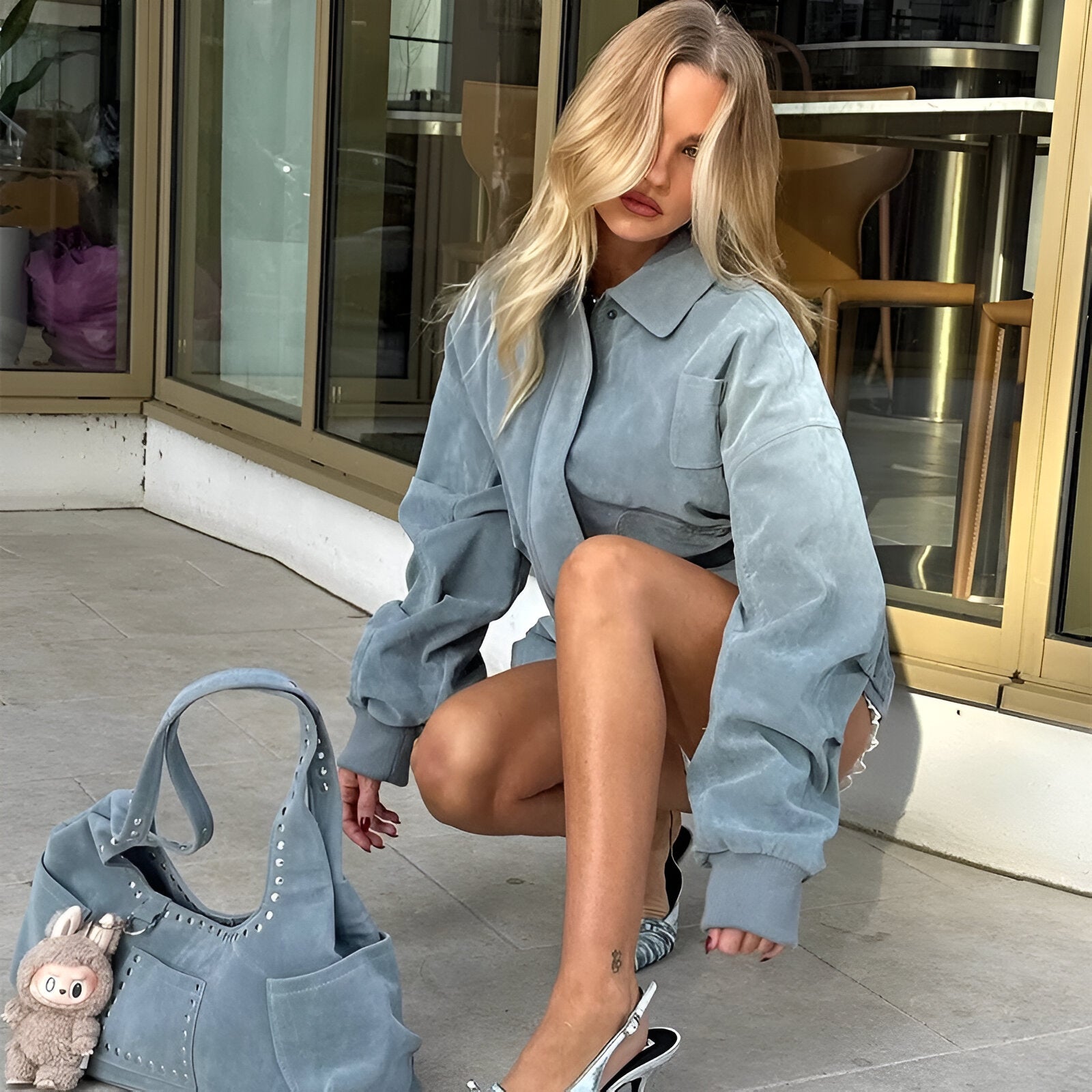 Lea - Oversized suède herfstjas