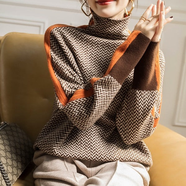 Ava - Textured turtleneck sweater