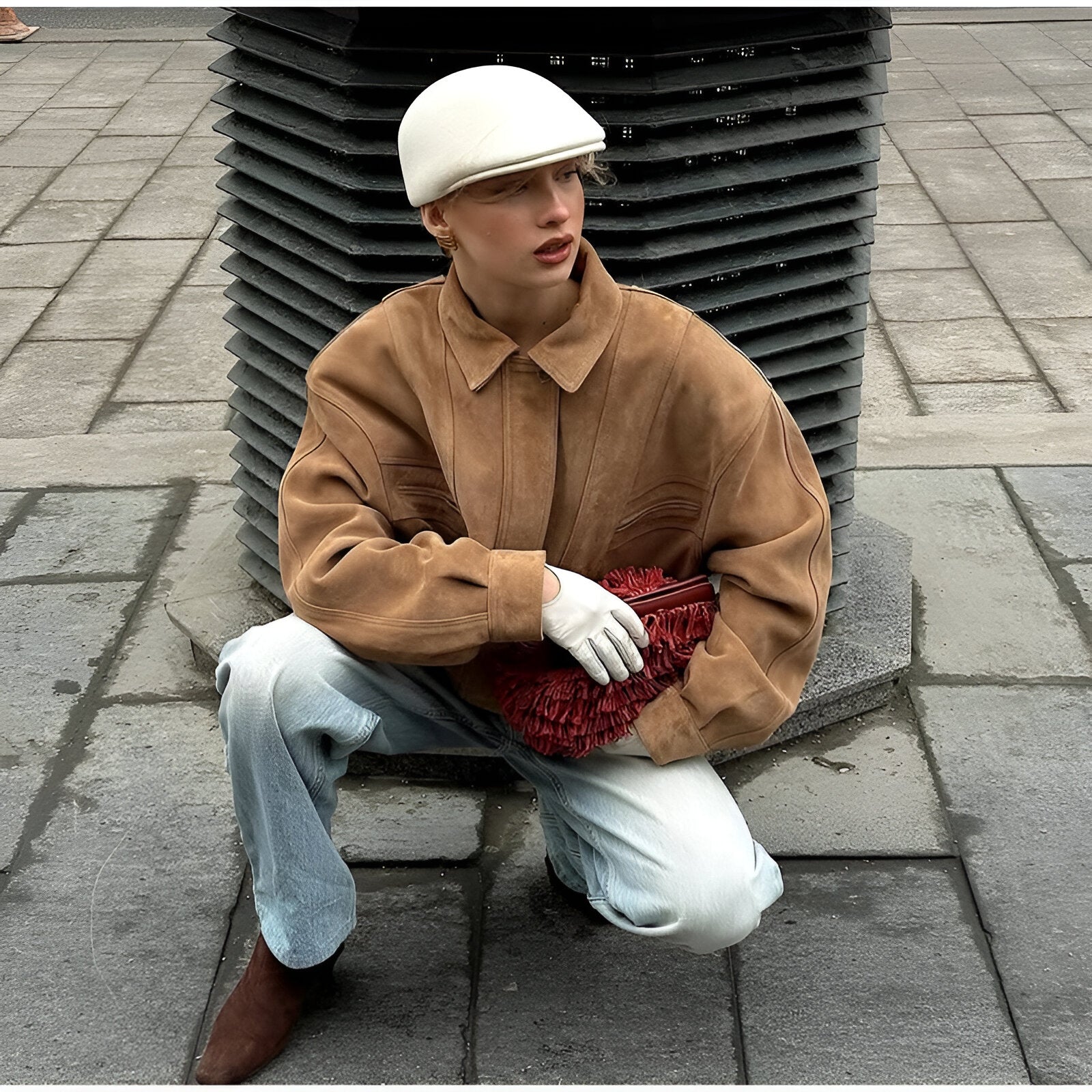 Isabella - Suède patchwork jas