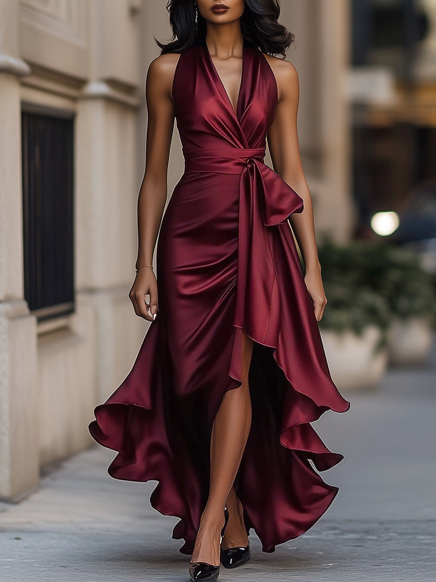 Emma - Elegant satin strapless dress