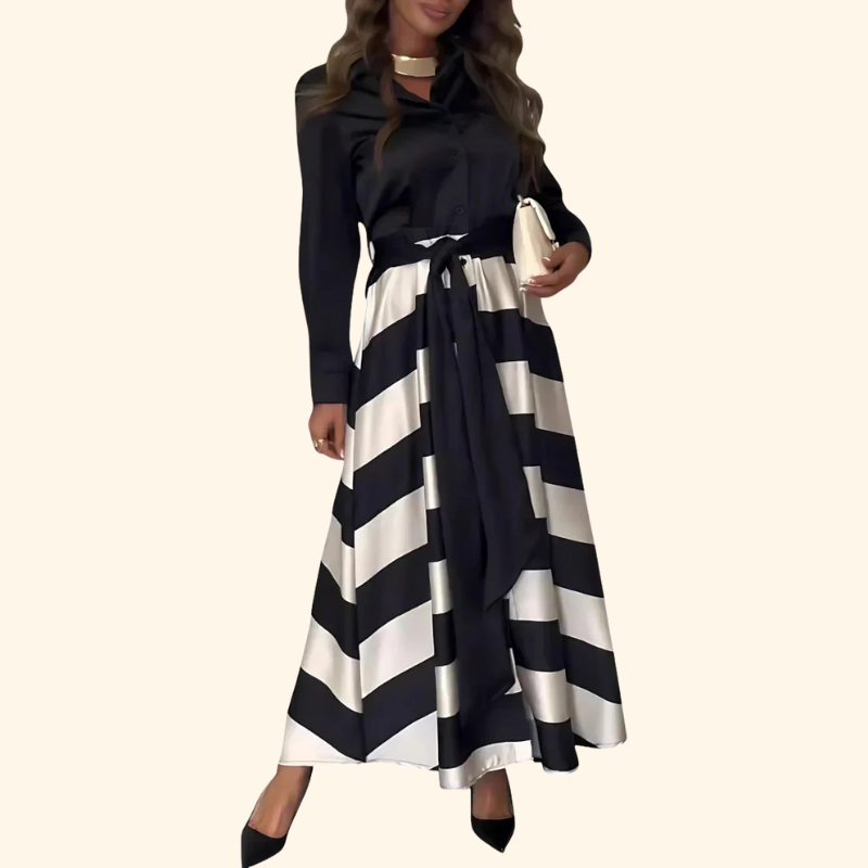 Mia - Elegant Striped Maxi Dress