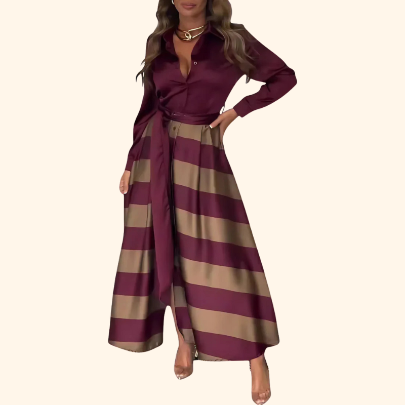 Mia - Elegant Striped Maxi Dress