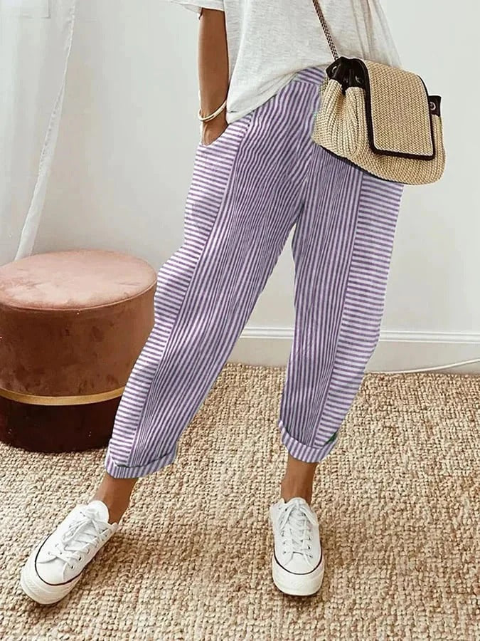 Sophie - Trendy Striped Trousers