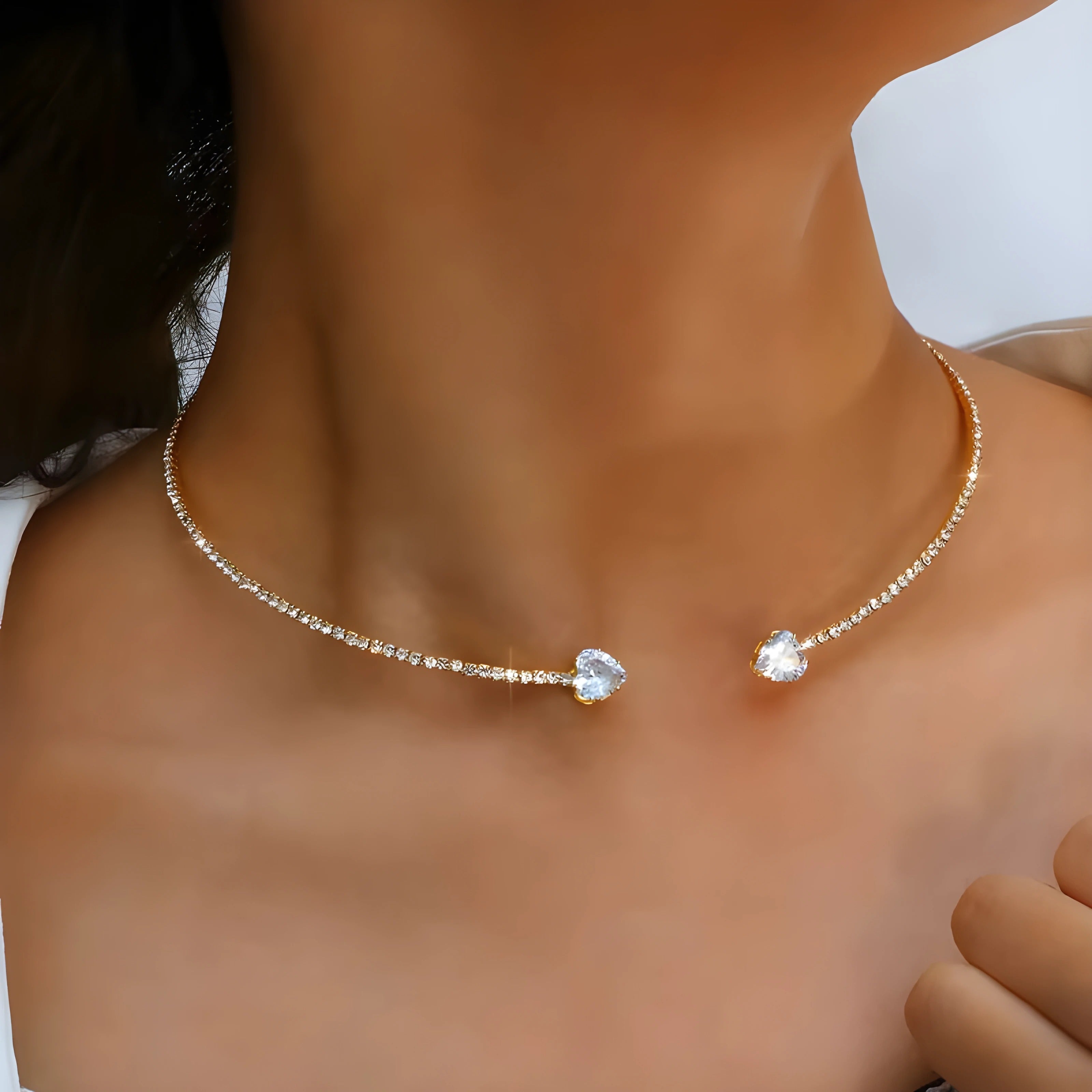 Ophélie – Open Choker met Zirkonia 