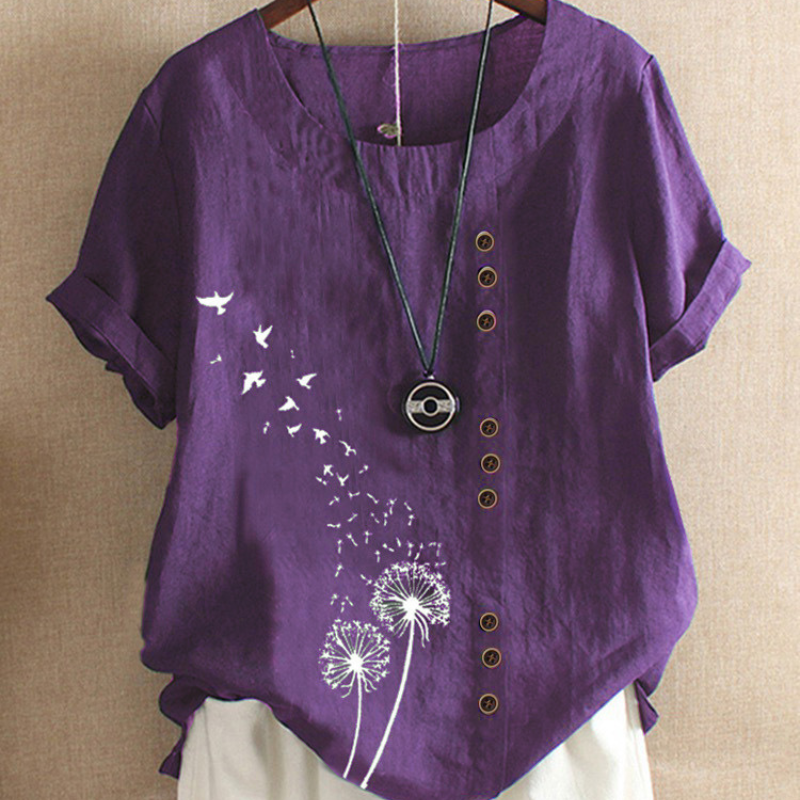 Lila - Vintage-inspired relaxed pullover tee