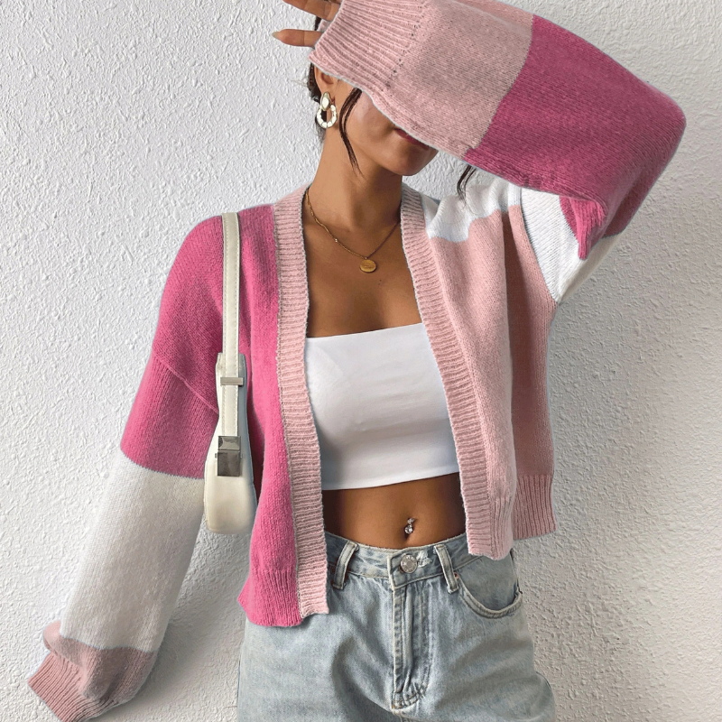 Sofia - Color-Block Knit Cardigan