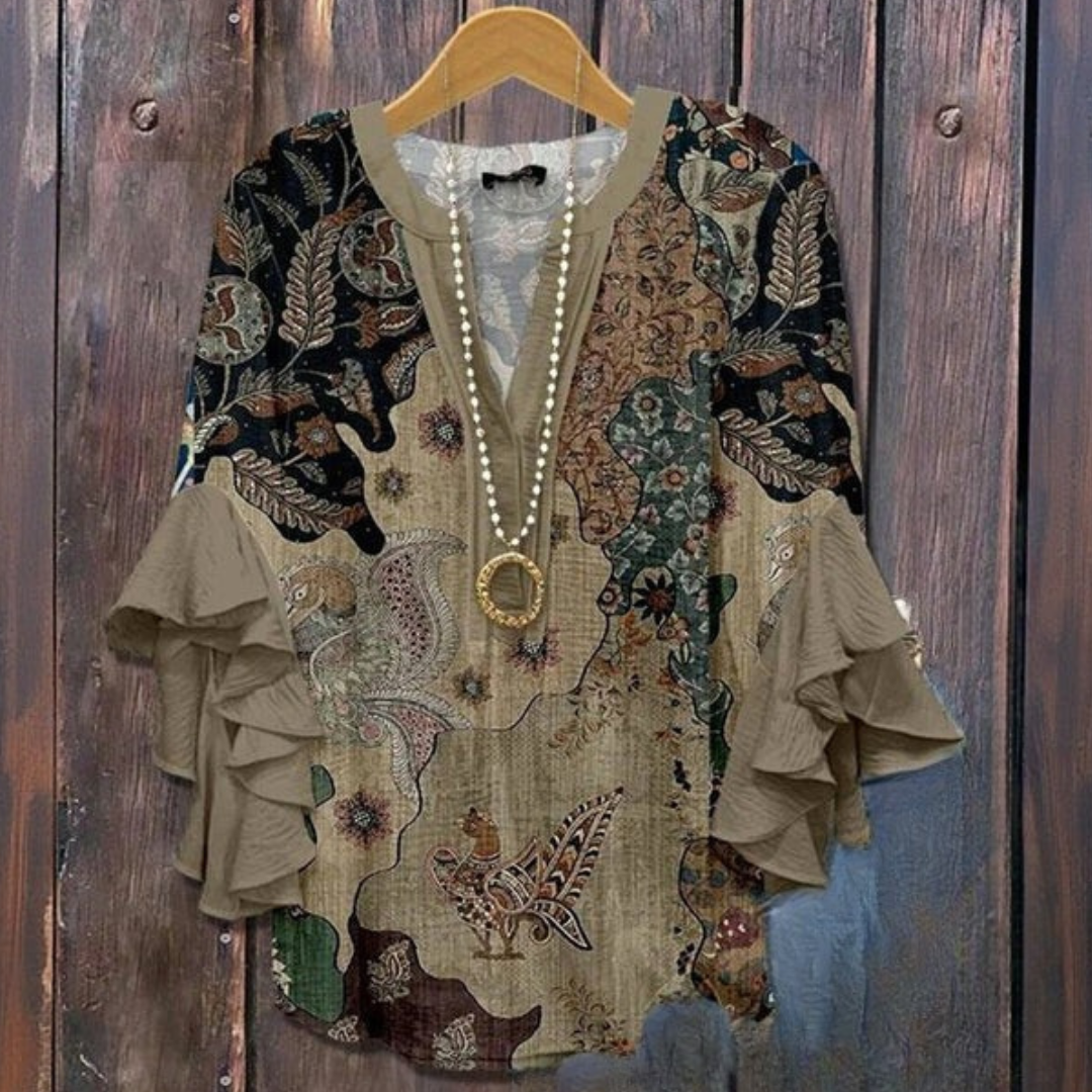 Lucy - Chic blouse with patterns