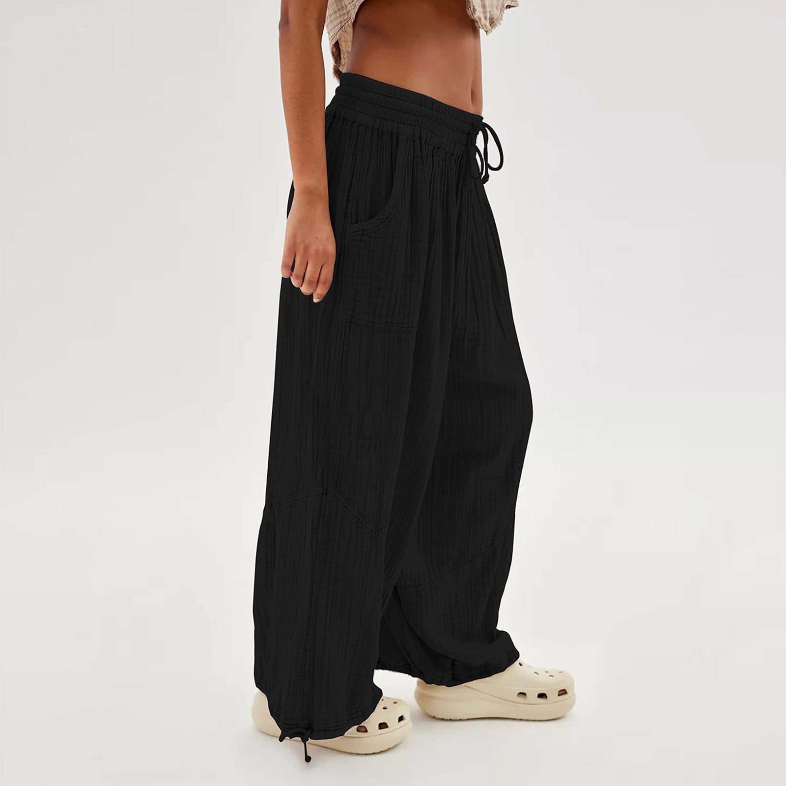 Ava - Textured Solid Women's Trousers