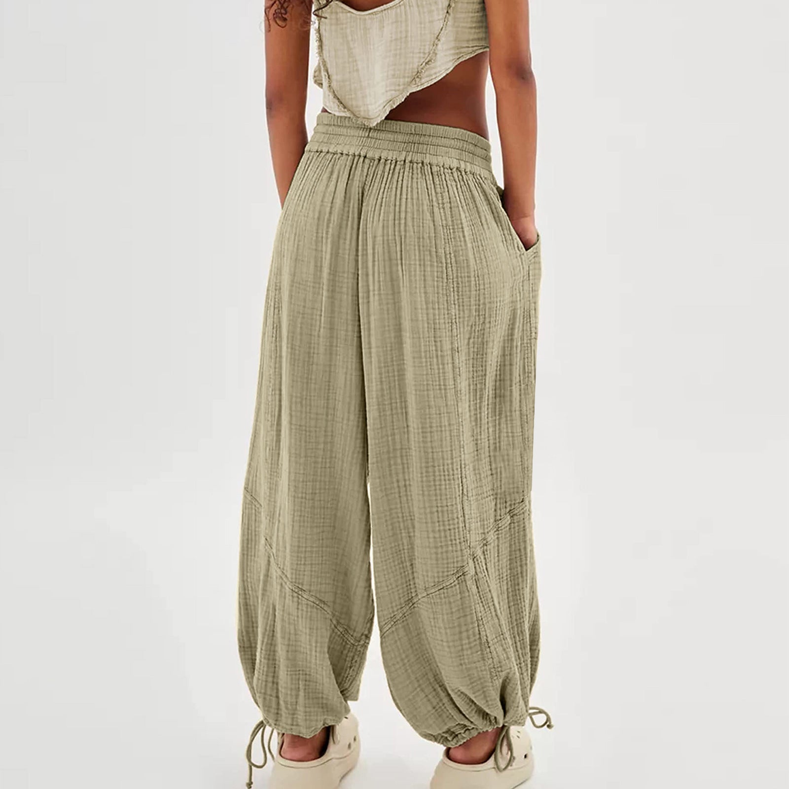 Ava - Textured Solid Women's Trousers