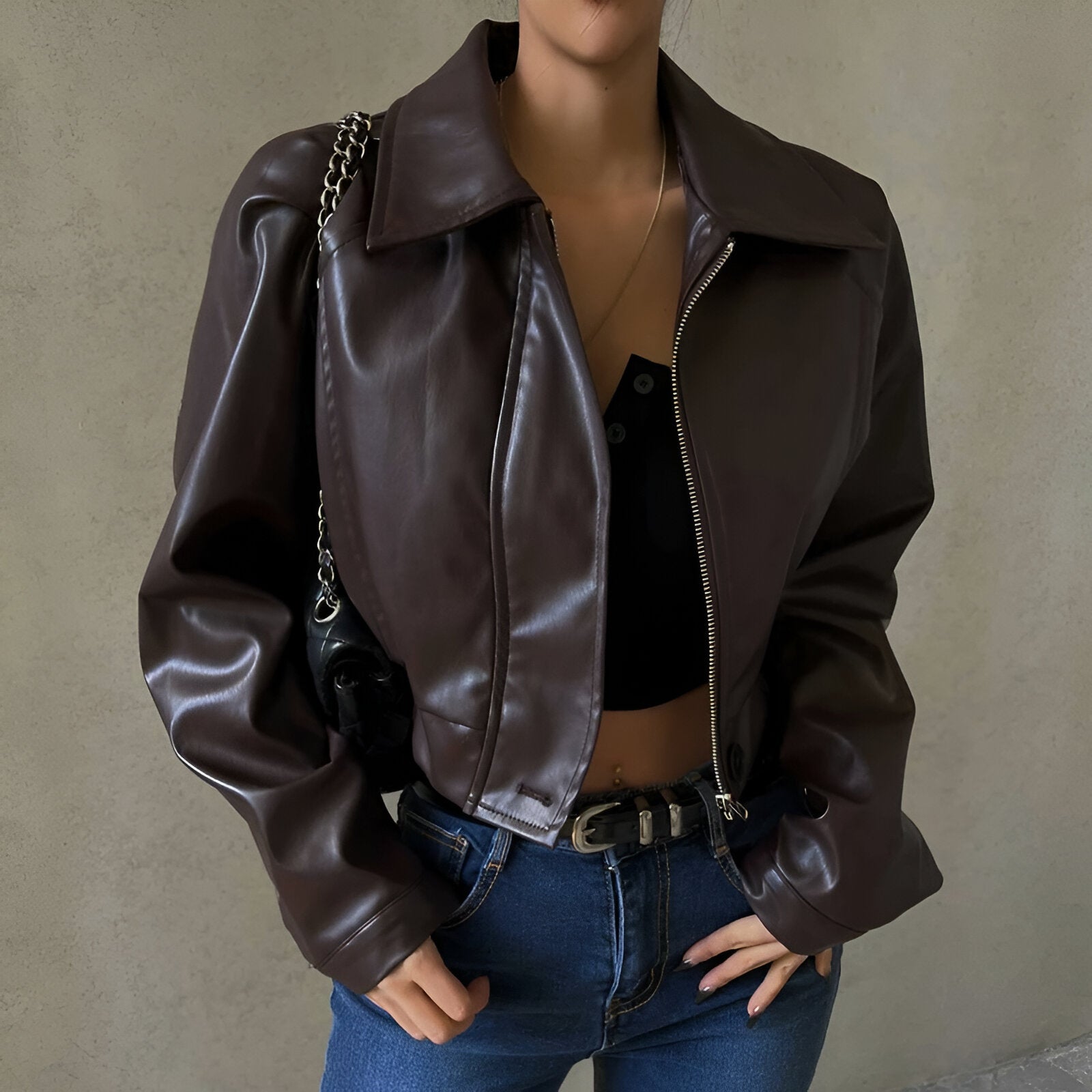 Noelia - Leren herfstjas
