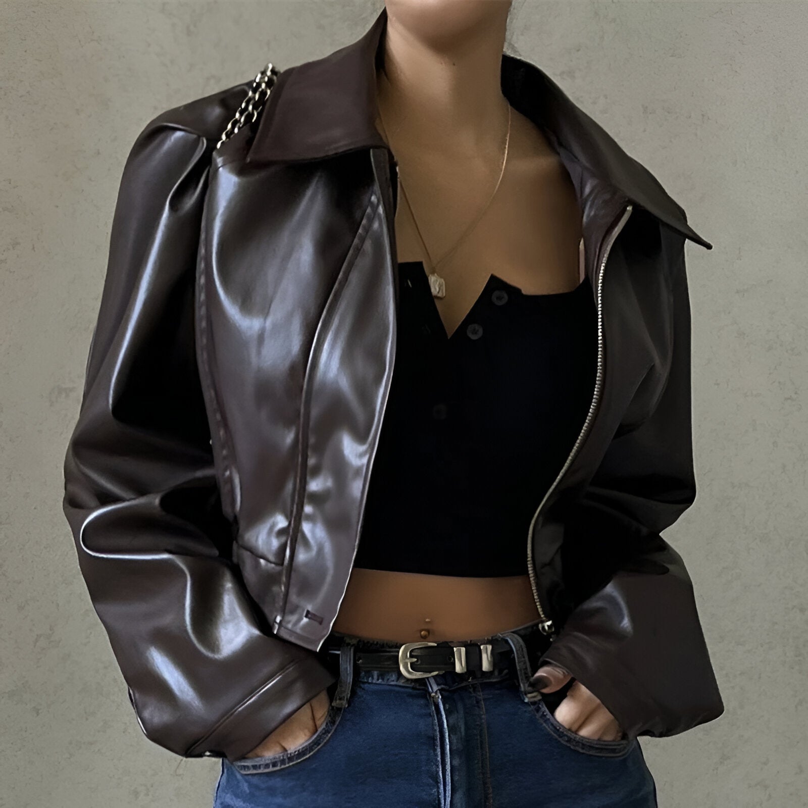 Noelia - Leren herfstjas