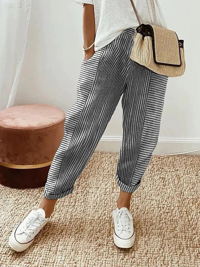 Sophie - Trendy Striped Trousers