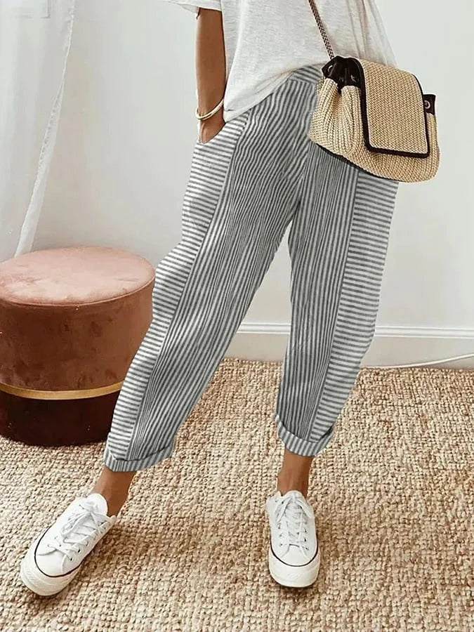 Sophie - Trendy Striped Trousers