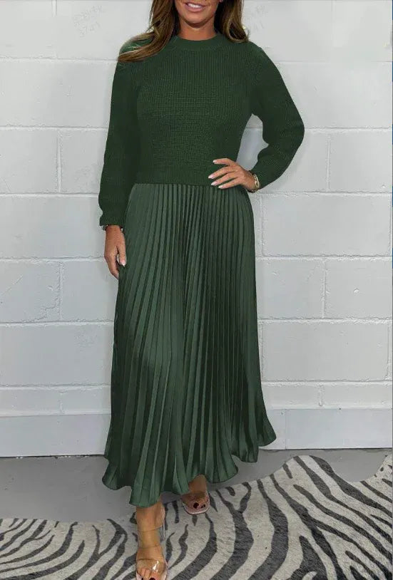 Mia - Long Dress with Knit Top